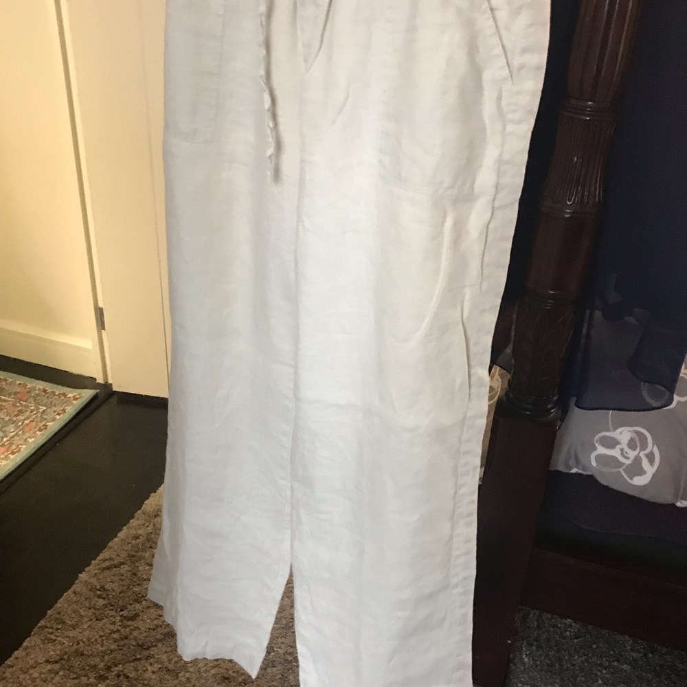 Tan Linen drawstring pants. Sz 14